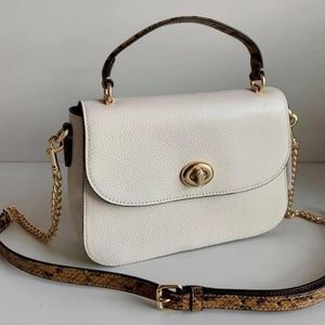 Pre-owned Authentic COACH Marlie White/Cream Top Handle, Crissy Handbag